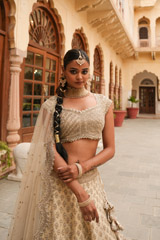 Ivory Organza Scalloped Lehenga198 video